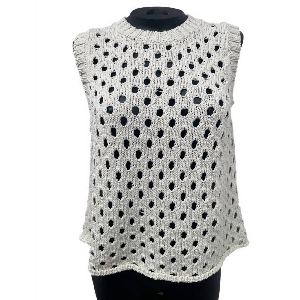 NEW MJ WATSON women's hole vest top in natural
